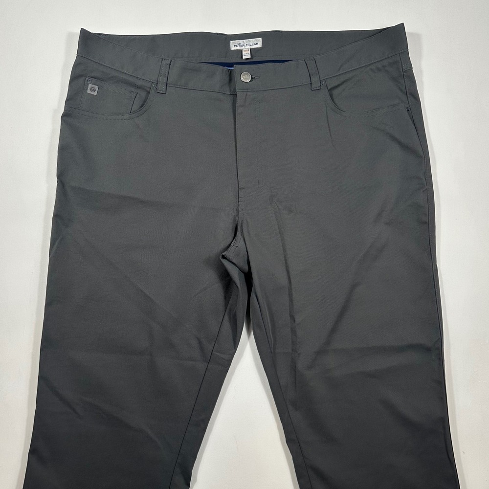 Peter Millar Performance Pants Mens 40x32 Five Pocket Straight Leg Gray
